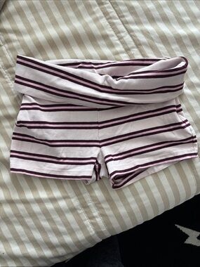 wild fable Pink & Purple Striped Fold-Over Waist Lounge Shorts